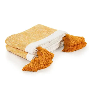Borderline 80276GOW Golden White Throw Blanket