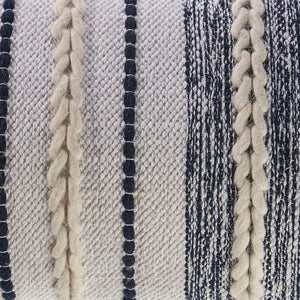Braided White and Navy Contemporary LR07416 Throw Pillow