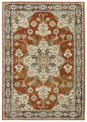Branson BR04A Rust/Beige Rug