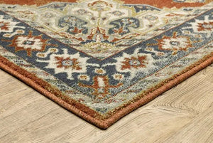 Branson BR04A Rust/Beige Rug