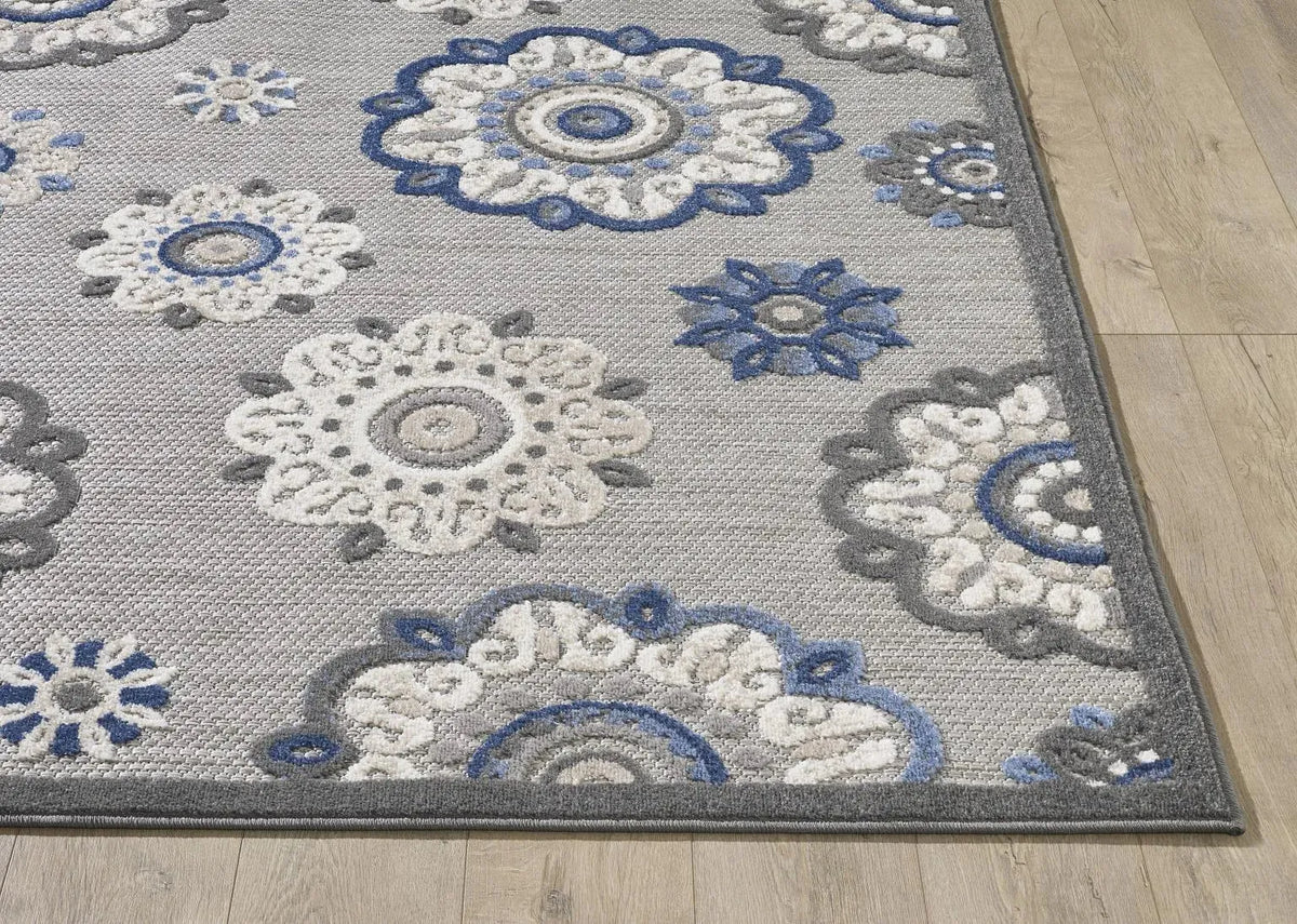 Calla 6932 Grey/Blue Suzani Rug