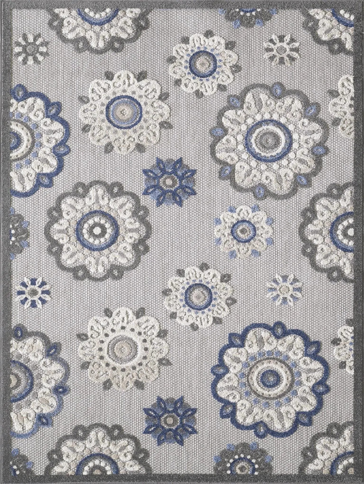 Calla 6932 Grey/Blue Suzani Rug