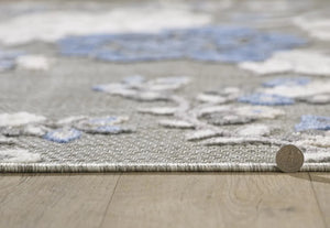 Calla 6938 Grey/Blue Floral Vine Rug