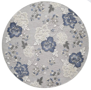 Calla 6938 Grey/Blue Floral Vine Rug