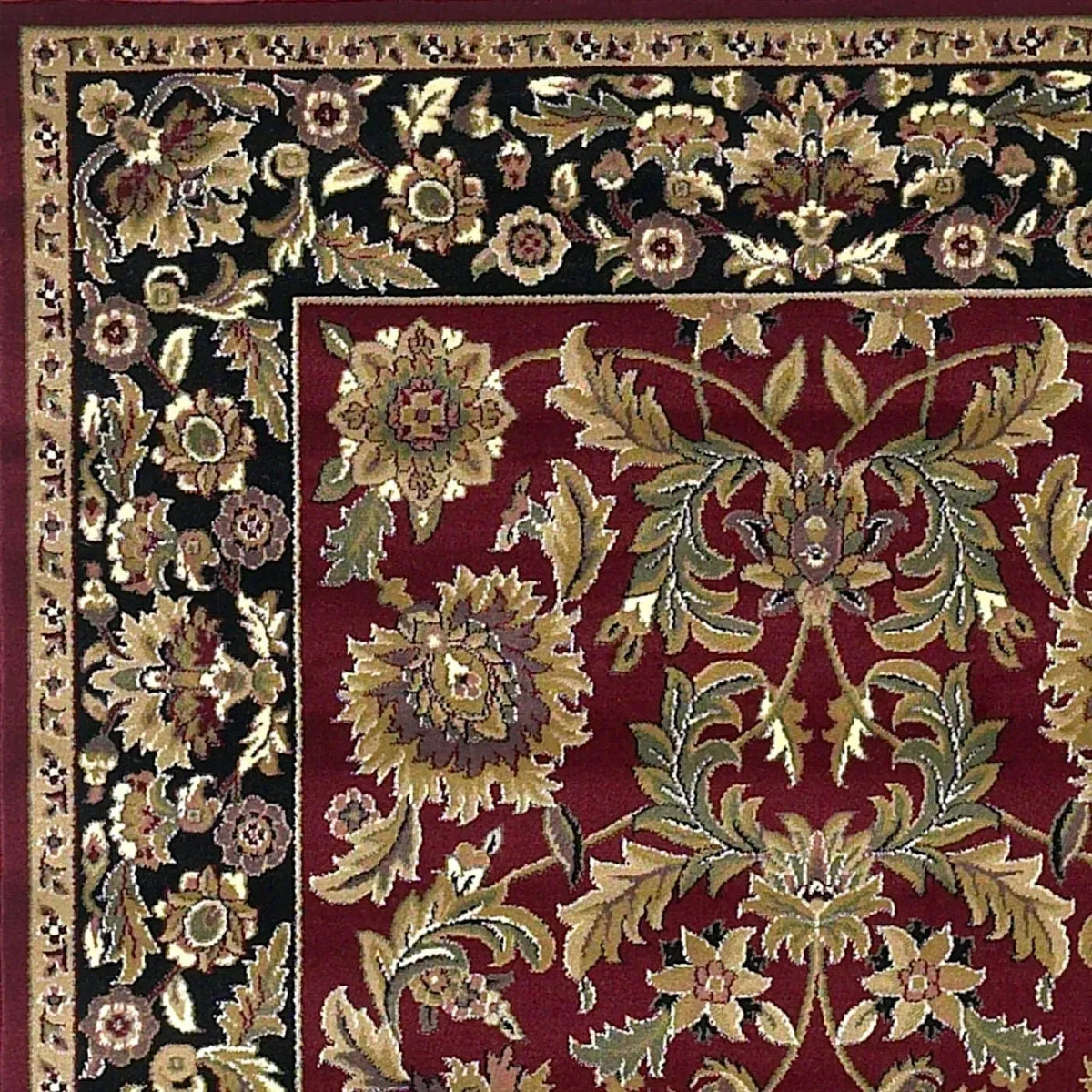 Cambridge-7301 Kashan Red/Black Rug