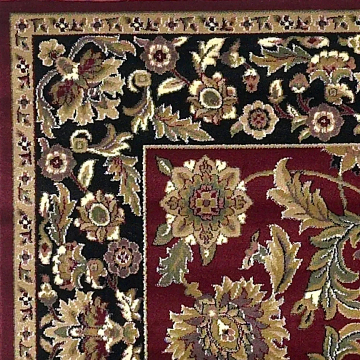Cambridge-7301 Kashan Red/Black Rug