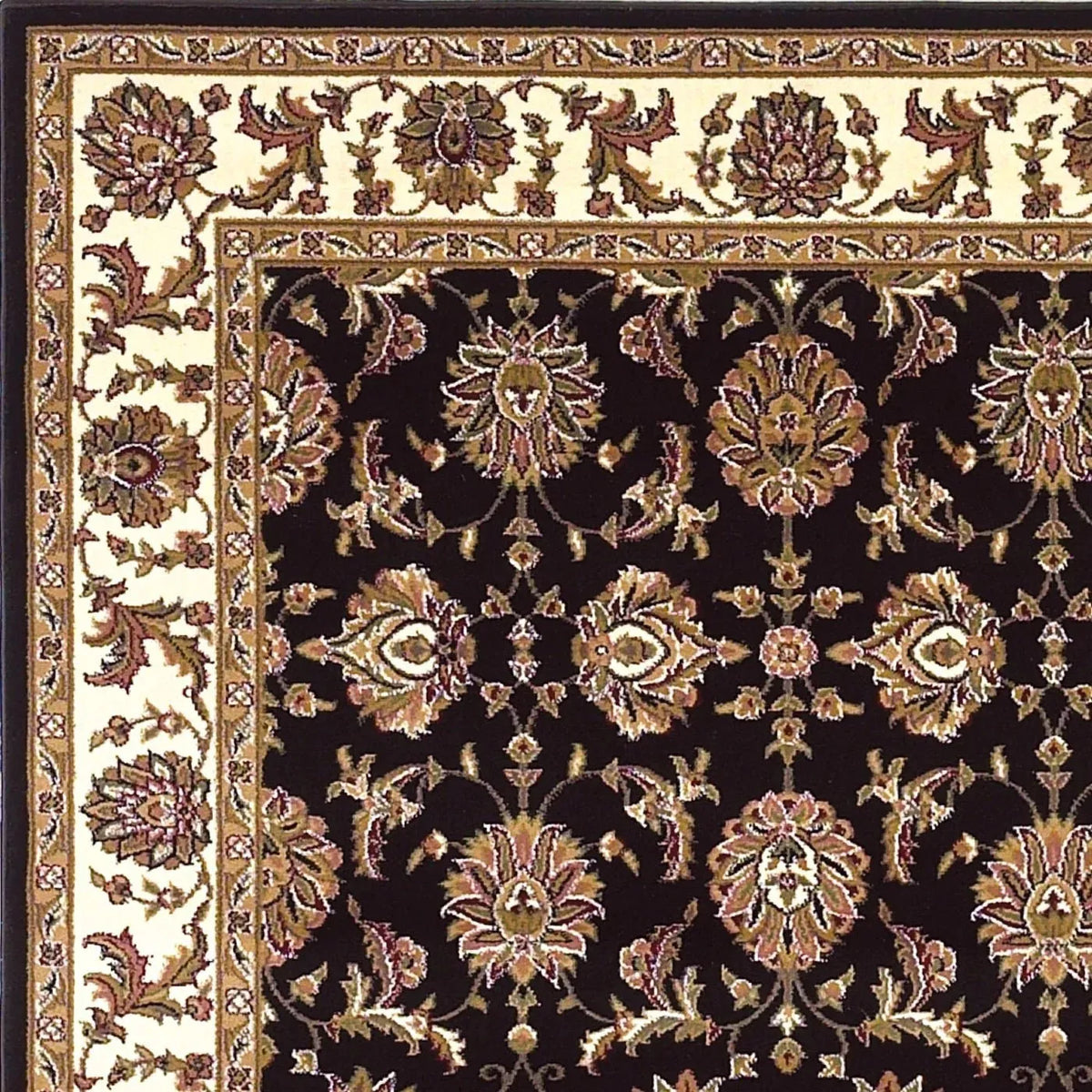 Cambridge-7313 Kashan Black/Ivory Rug