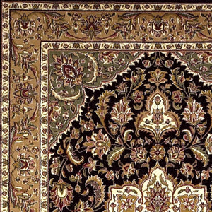 Cambridge 7327 Kashan Medallion Black/Beige Rug
