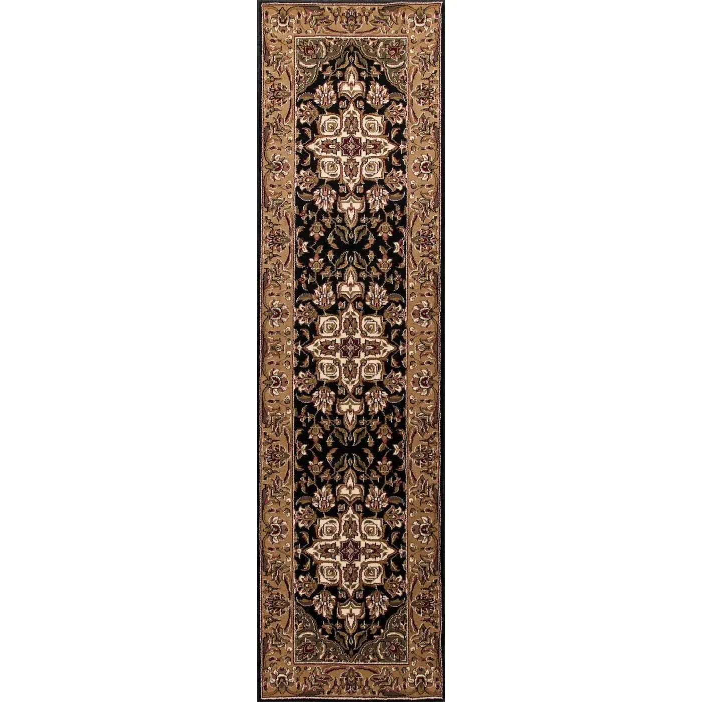Cambridge 7327 Kashan Medallion Black/Beige Rug