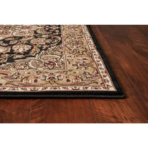 Cambridge 7327 Kashan Medallion Black/Beige Rug