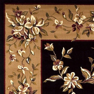 Cambridge 7336 Floral Delight Black/Beige Rug
