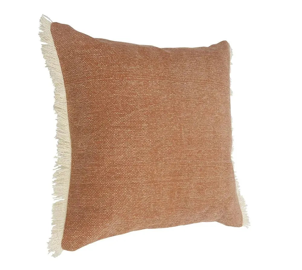 Caramel Coated Fringed  LR07527 Throw Pillow