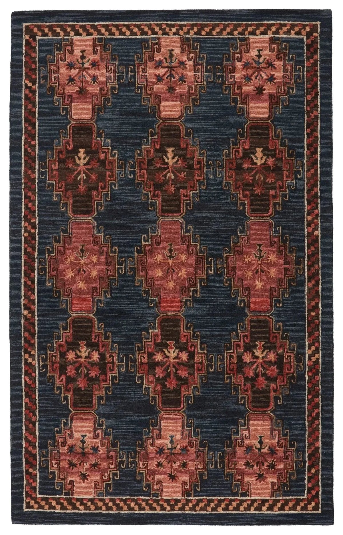 Cardamom Com11 Kyoto Dark Blue/Pink Rug