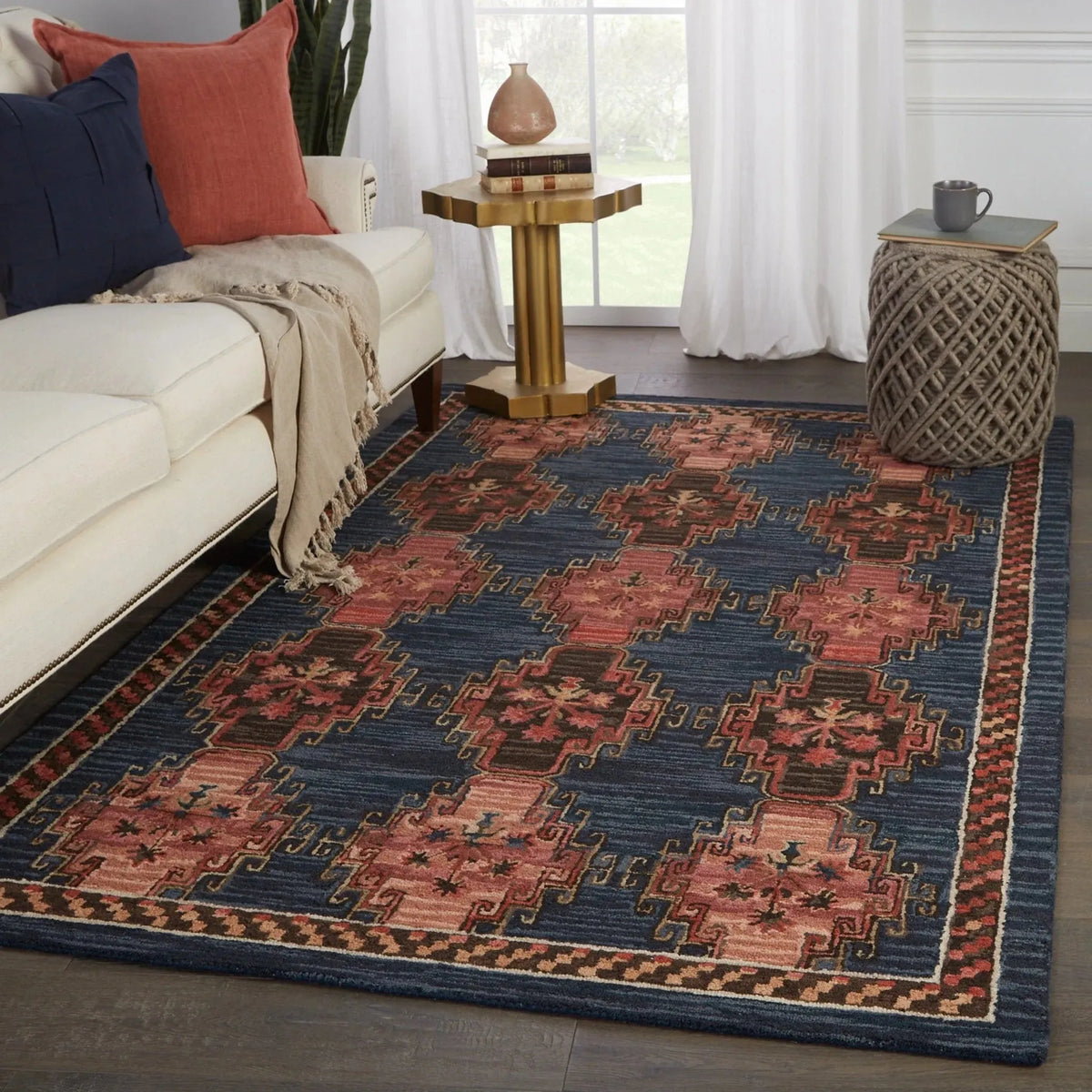 Cardamom Com11 Kyoto Dark Blue/Pink Rug