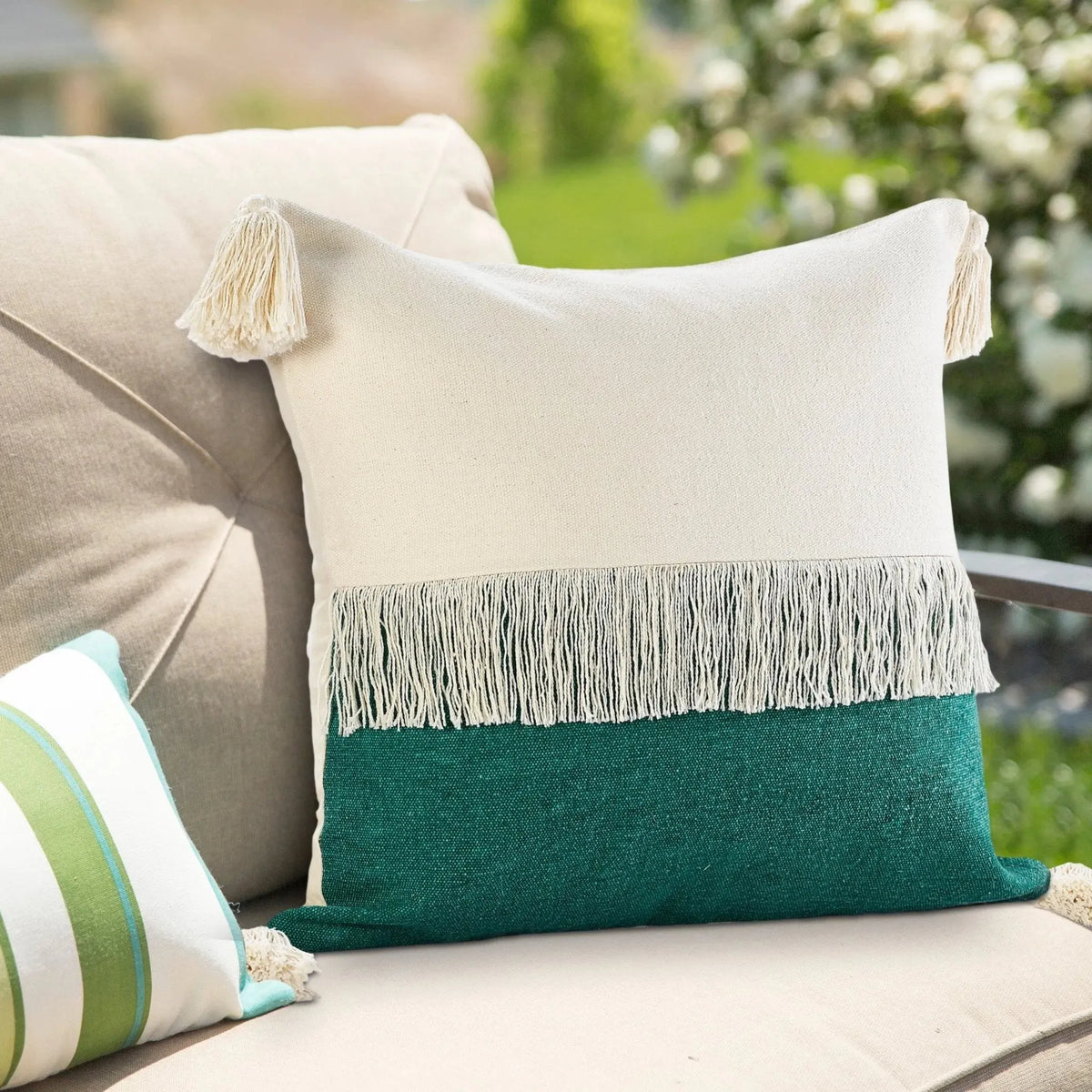 Carnival Lr07661 Emerald Green/Off-White Pillow