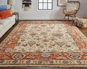 Carrington 9826805F Ivory/Red Rug
