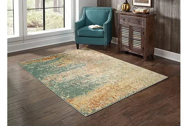 Carson 9654B Blue Orange Rug