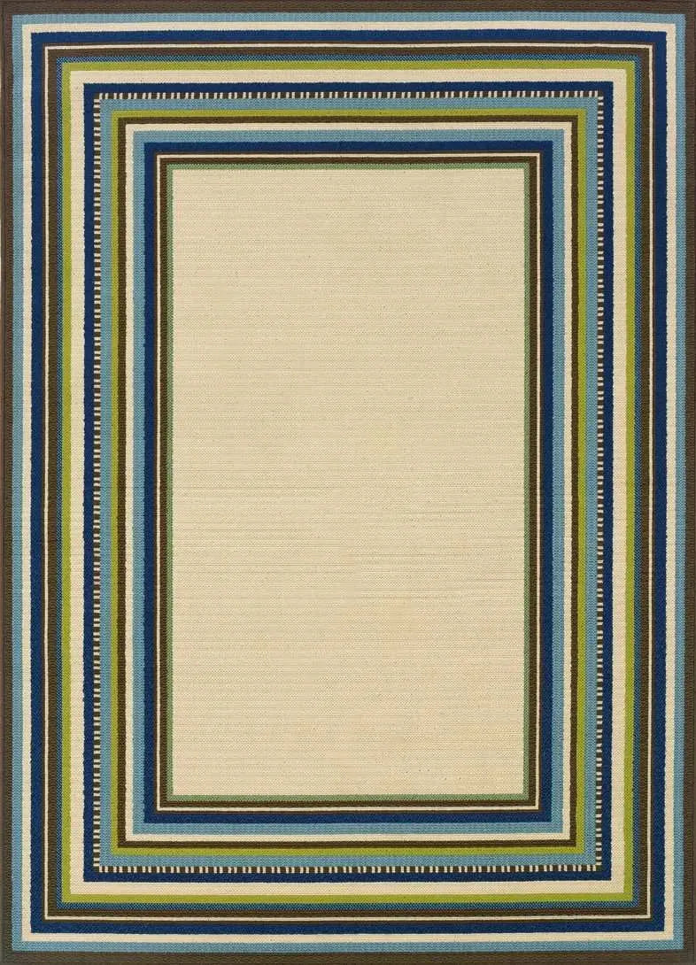 Caspian 1003X Ivory/ Blue Rug