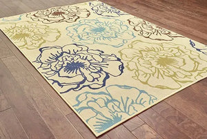 Caspian 3065Y Ivory/ Blue Rug