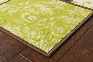 Caspian 3066V Brown/ Blue Rug