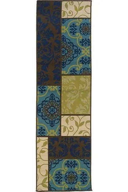Caspian 3066V Brown/ Blue Rug