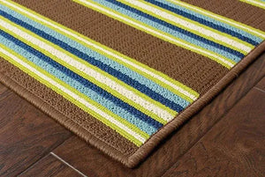 Caspian 3330N Brown/ Green Rug