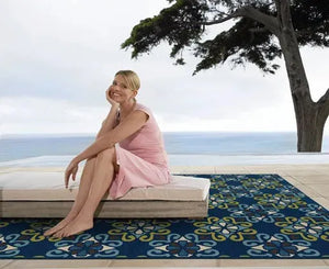 Caspian 3331L Blue/ Green Rug