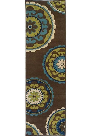 Caspian 859D Brown/ Green Rug
