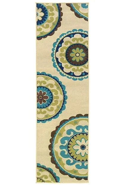 Caspian 859J Ivory/ Green Rug
