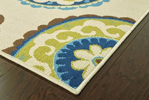 Caspian 859J Ivory/ Green Rug