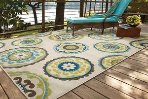 Caspian 859J Ivory/ Green Rug