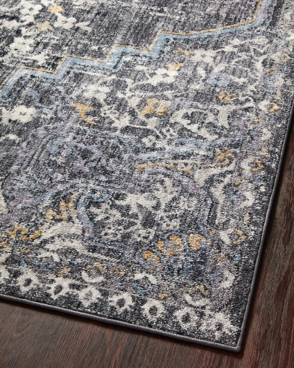 Cassandra Csn-02 Charcoal/Gold Rug
