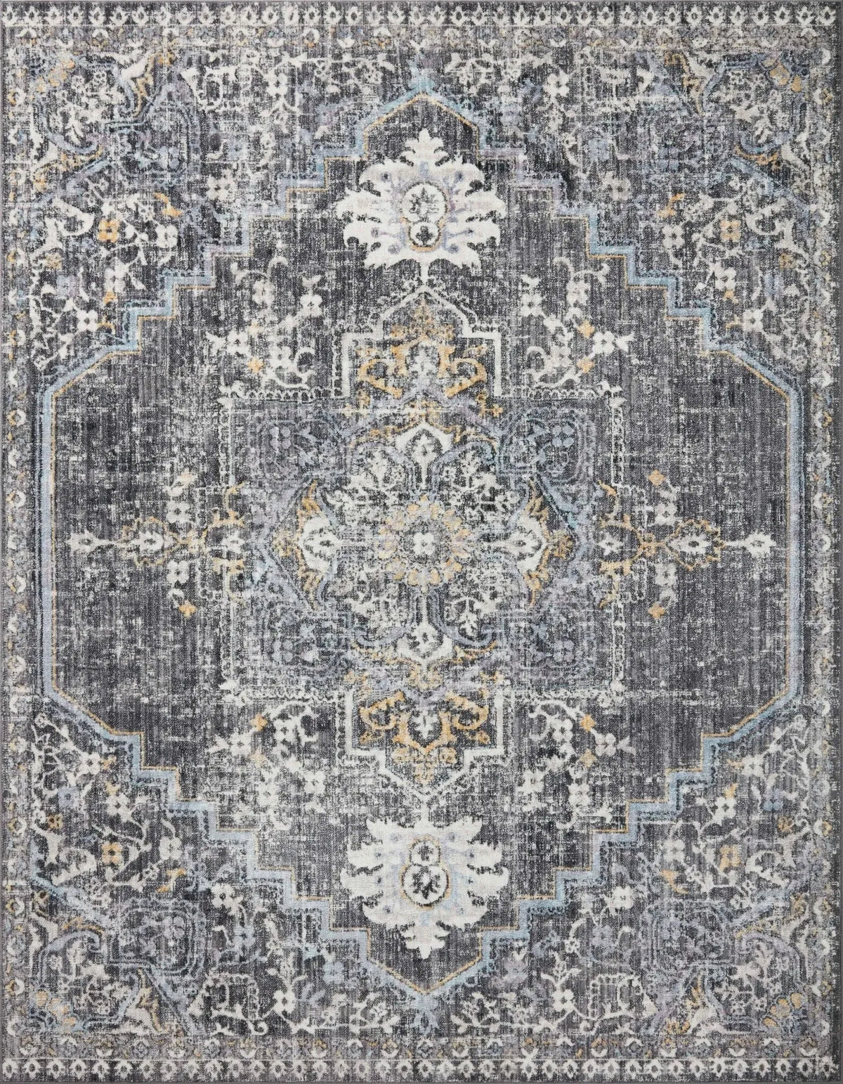 Cassandra Csn-02 Charcoal/Gold Rug