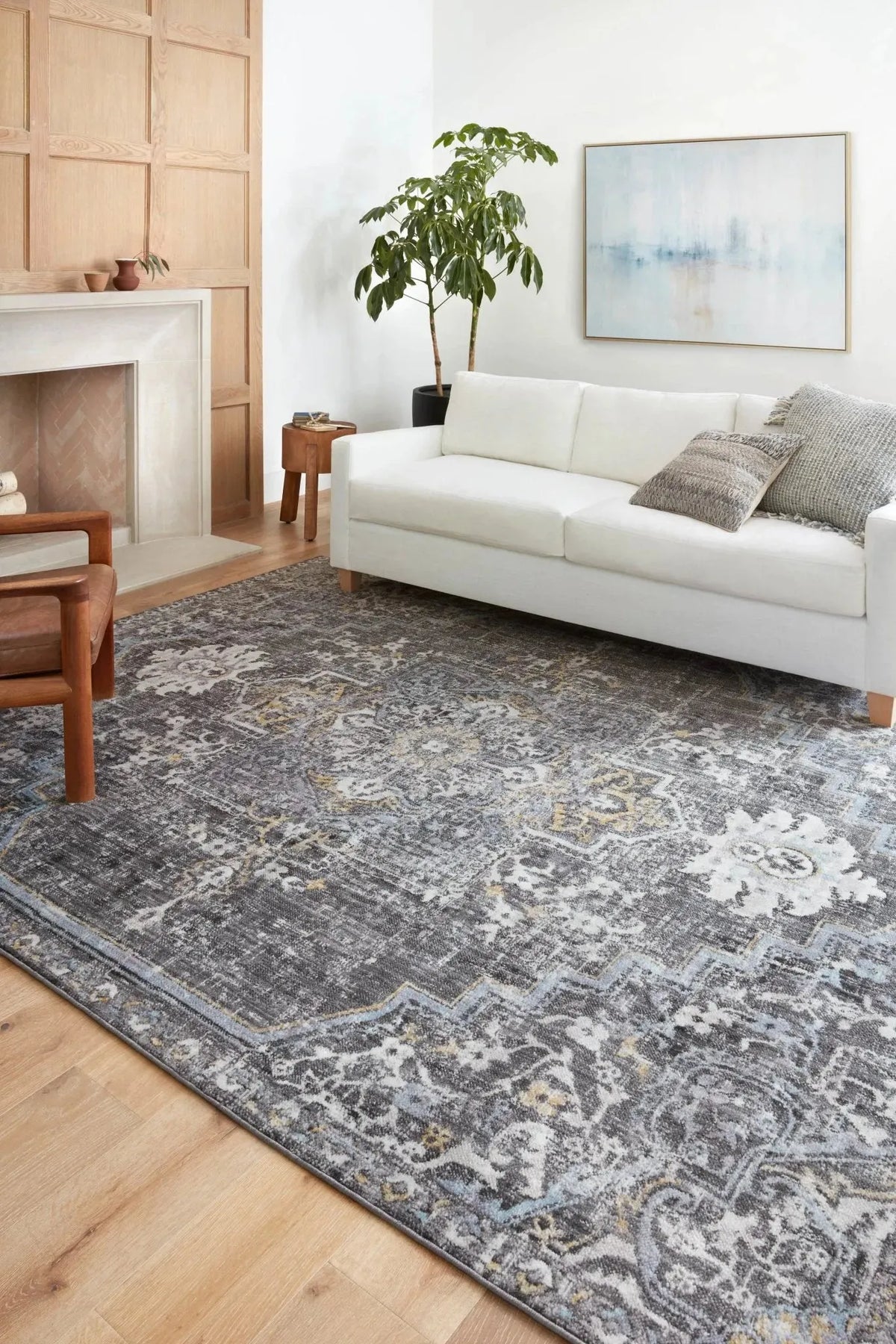 Cassandra Csn-02 Charcoal/Gold Rug