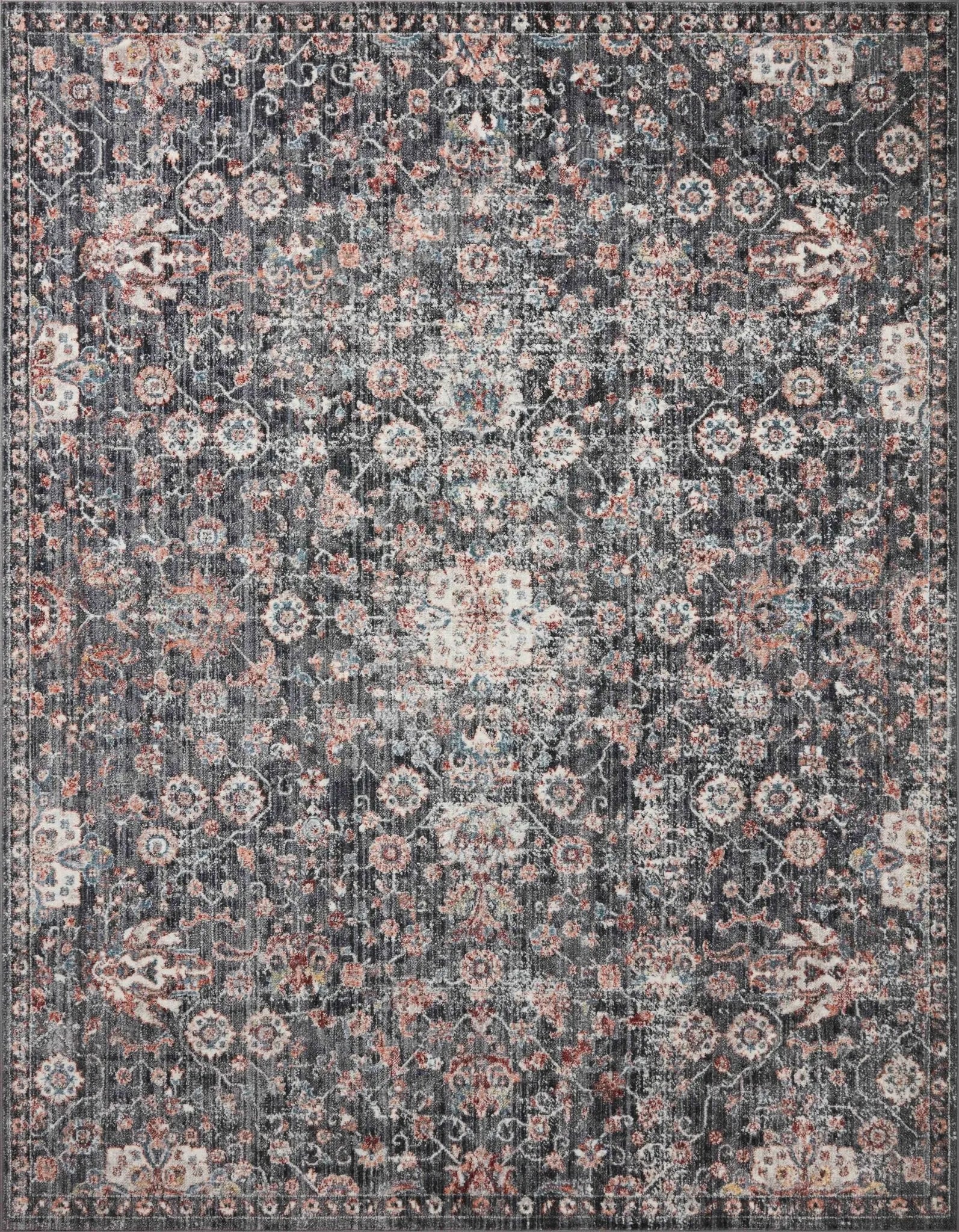 Cassandra Csn-03 Charcoal/Rust Rug