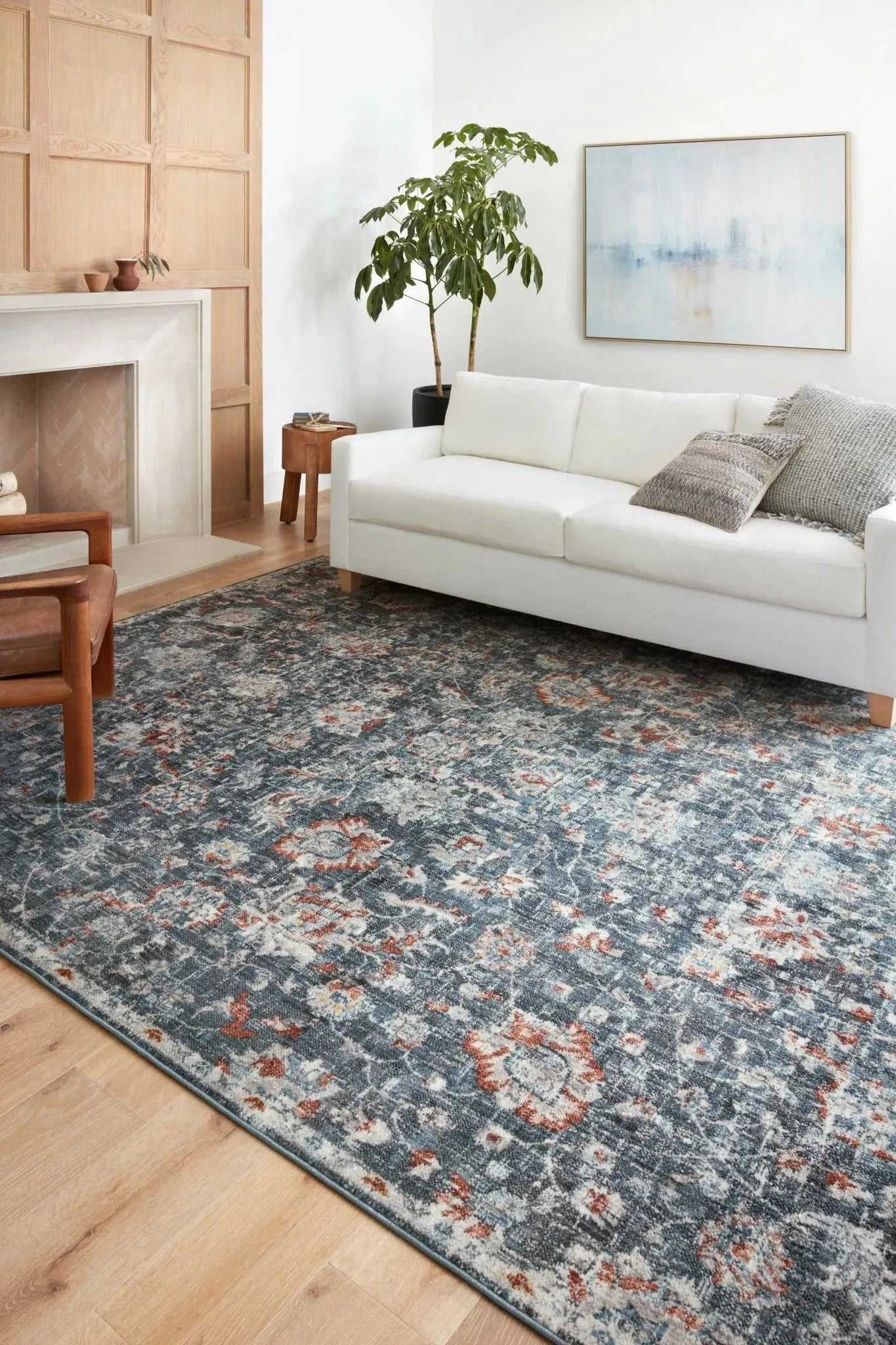 Cassandra Csn-04 Blue/Rust Rug
