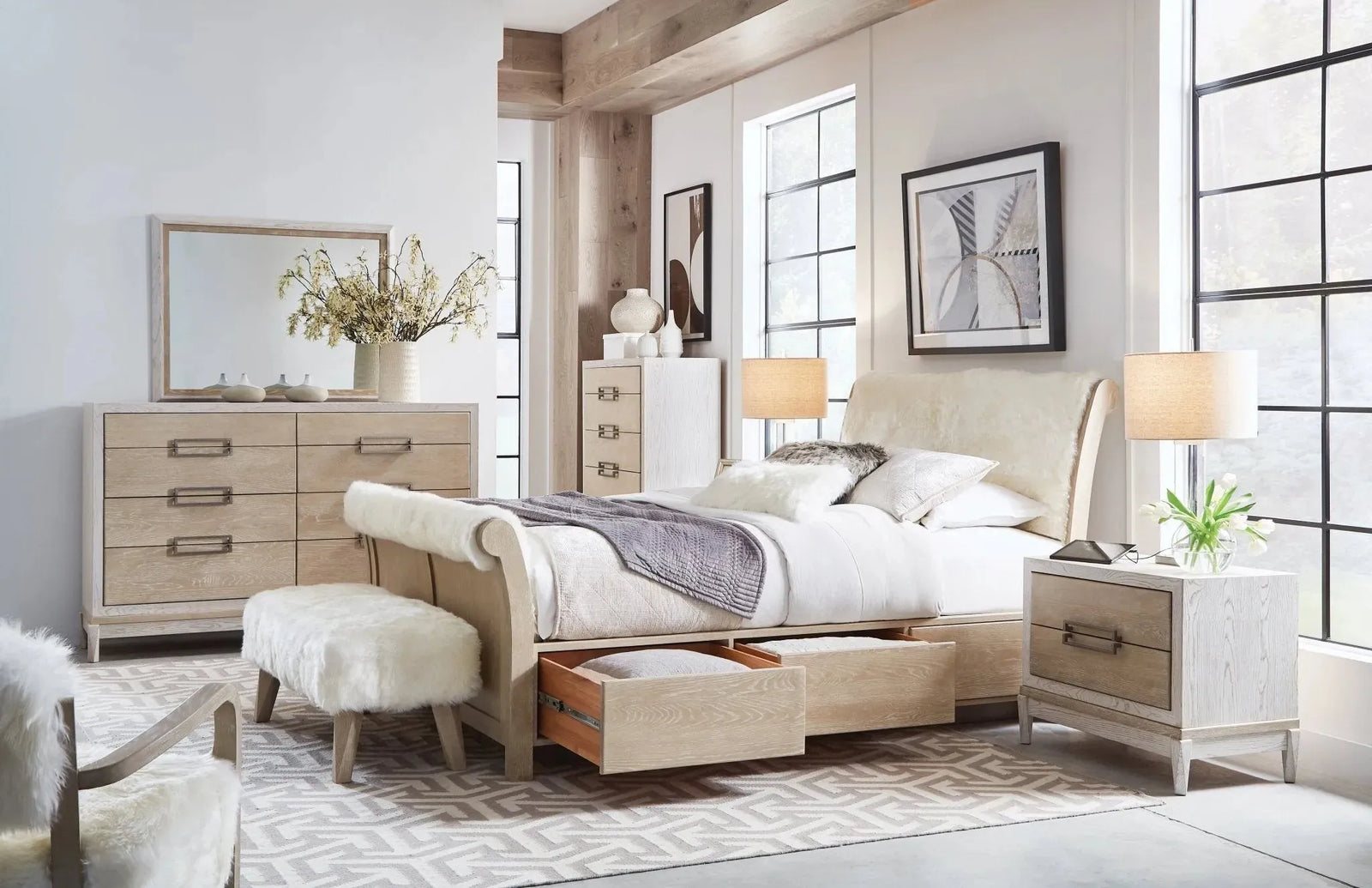 Catalina Sheepskin Storage Bed