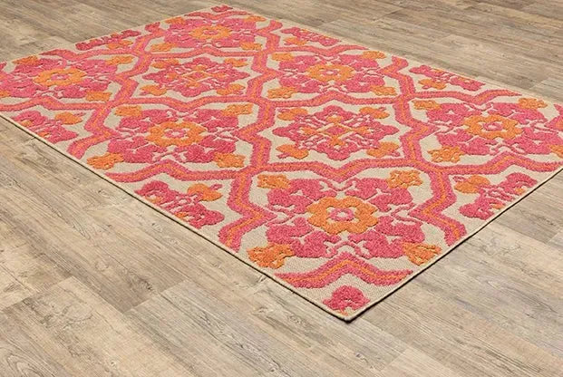 Cayman 2541V Sand/ Pink Rug