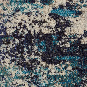 Celestial CES02 Ivory Teal Blue Rug