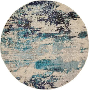 Celestial CES02 Ivory Teal Blue Rug