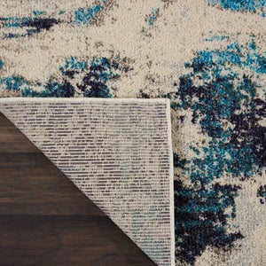Celestial CES02 Ivory Teal Blue Rug