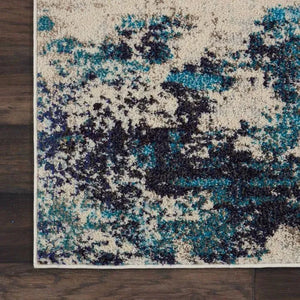 Celestial CES02 Ivory Teal Blue Rug