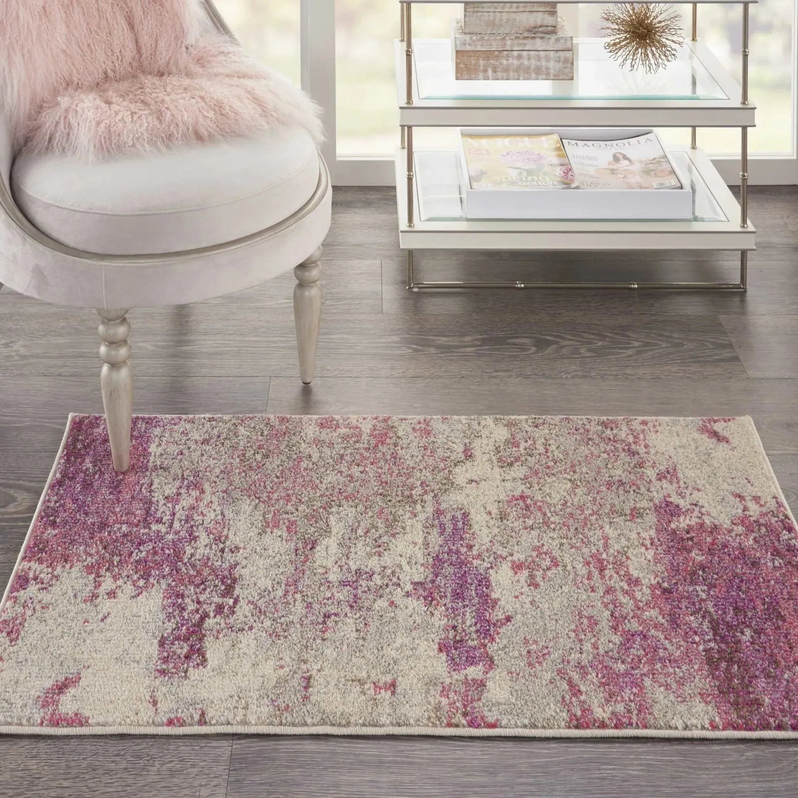 Celestial CES02 Ivory/Pink Rug
