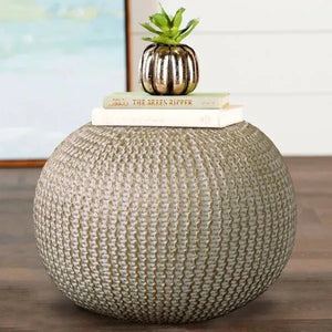 Celtic 08125BNG Bone/Gold Pouf
