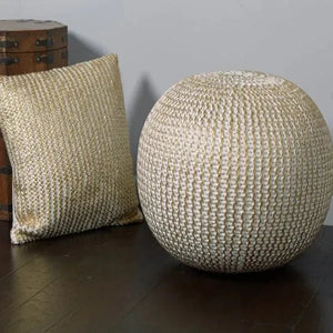 Celtic 08125BNG Bone/Gold Pouf