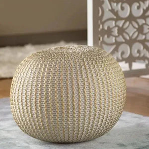 Celtic 08125BNG Bone/Gold Pouf