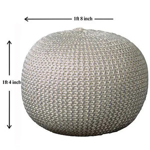 Celtic 08125BNS Bone/Silver Pouf