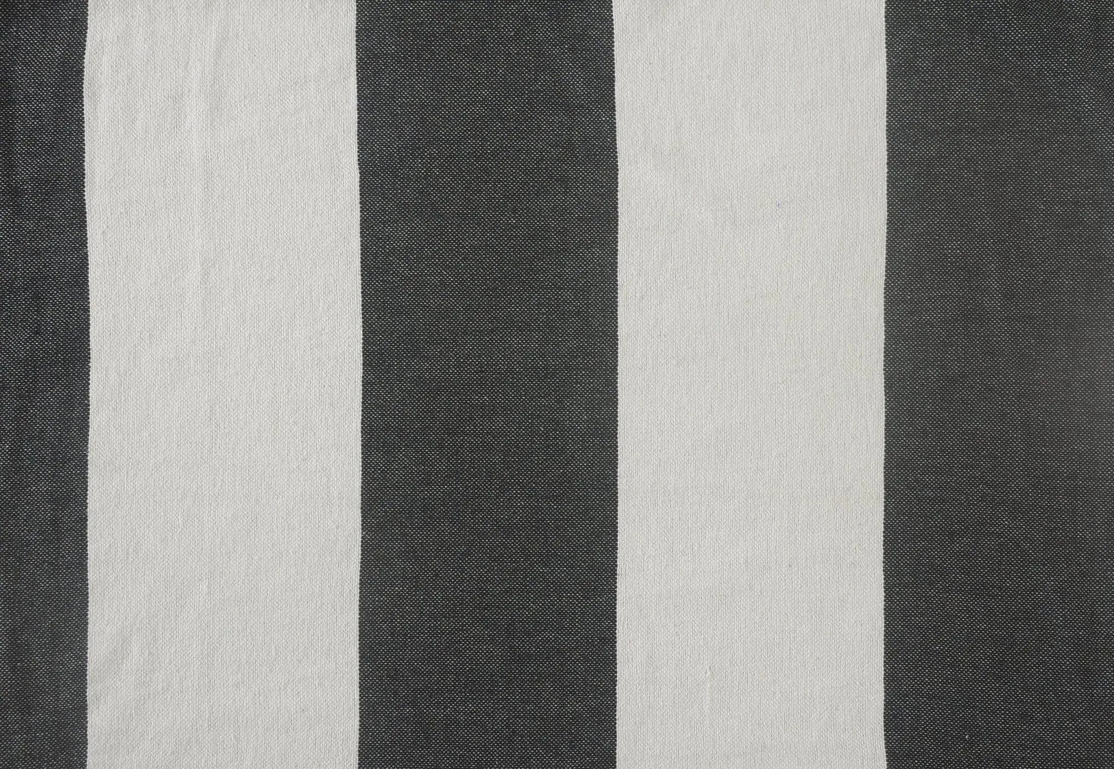 Charcoal and Ivory Bold Stripe Tasseled LR80179 Throw Blanket