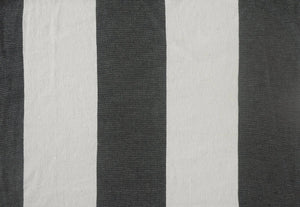 Charcoal and Ivory Bold Stripe Tasseled LR80179 Throw Blanket