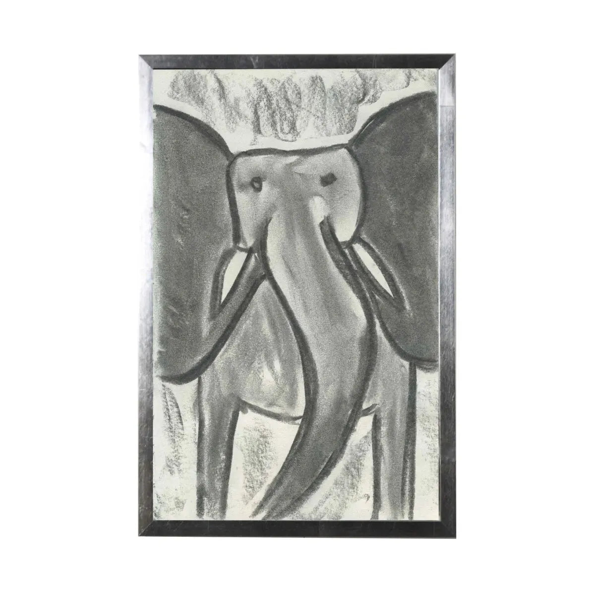 Charcoal Elephant Framed Art